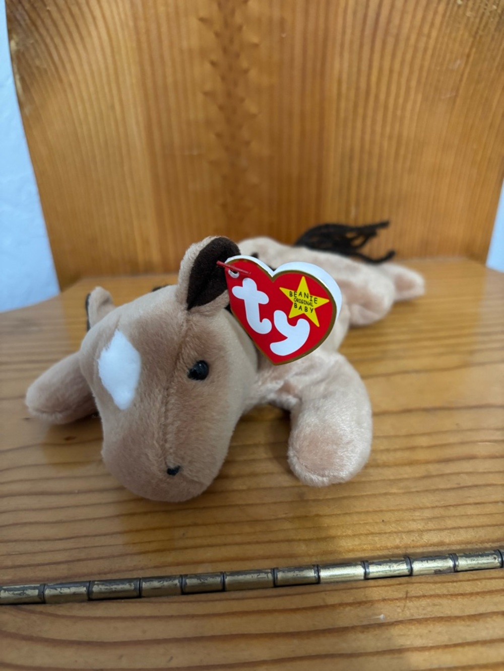 Ty Plush Horse “Derby”- Tan with White Blaze 1995